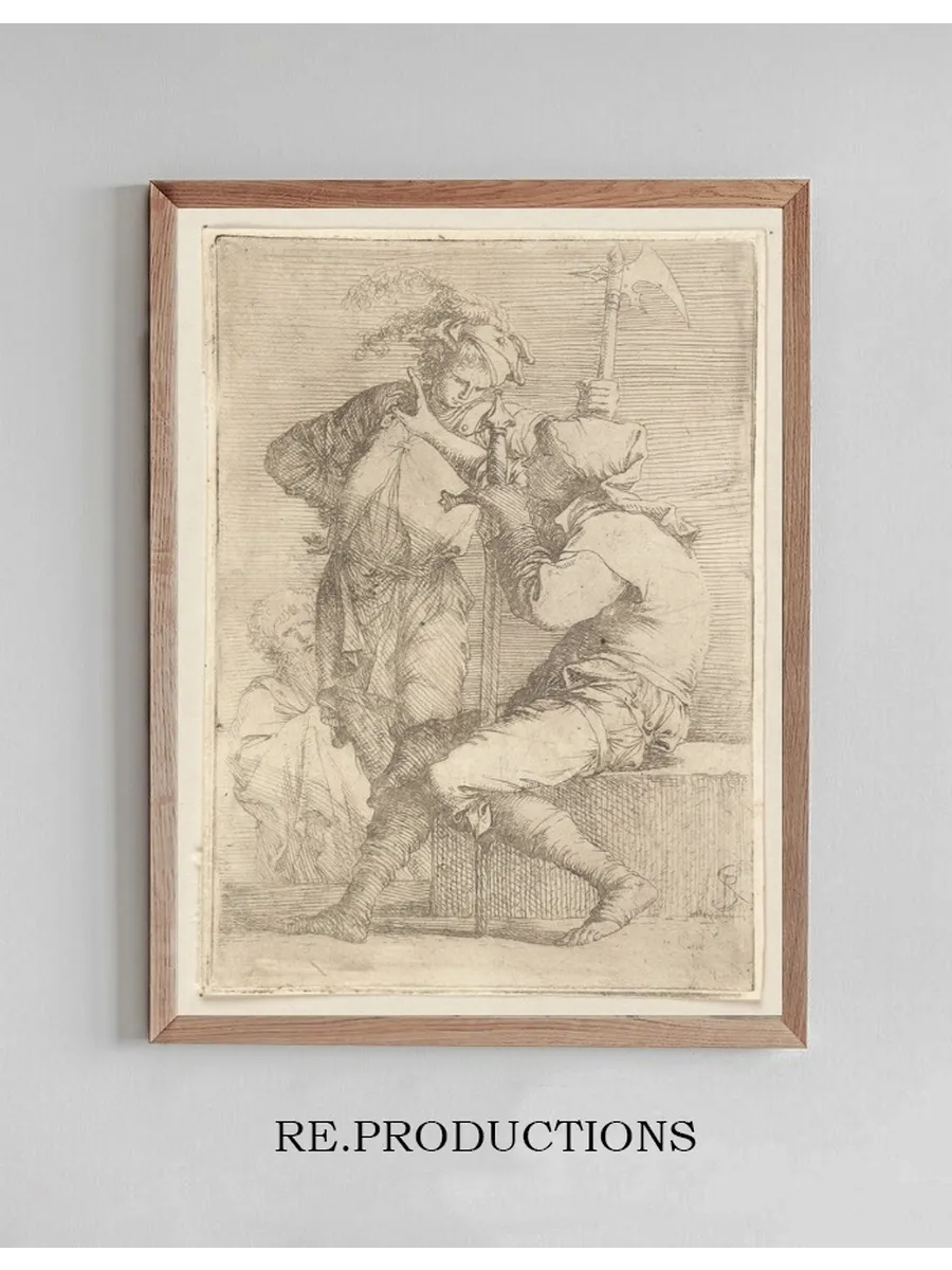 Two Soldiers, One Seated on a Square Stone