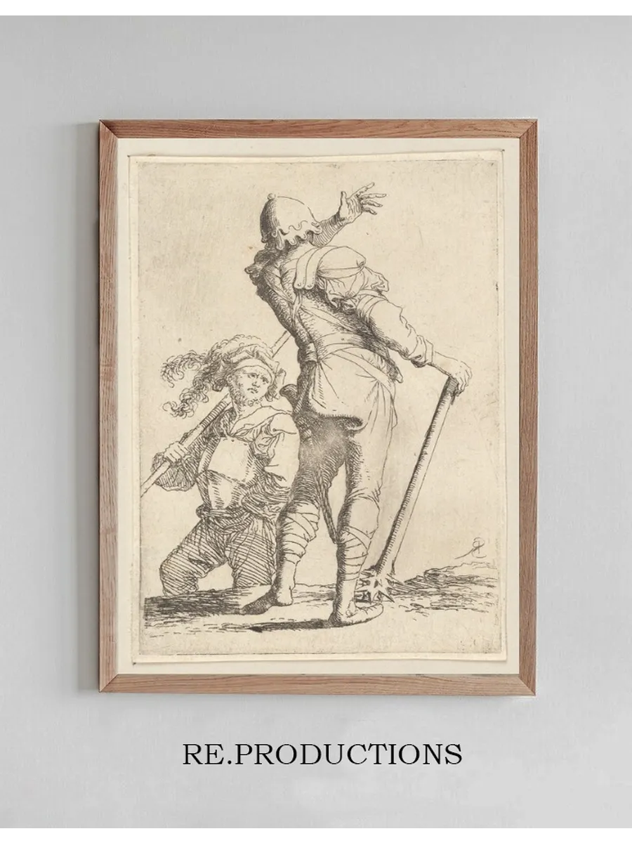 Two Soldiers, One Seen from Behind, Holding a Club 2