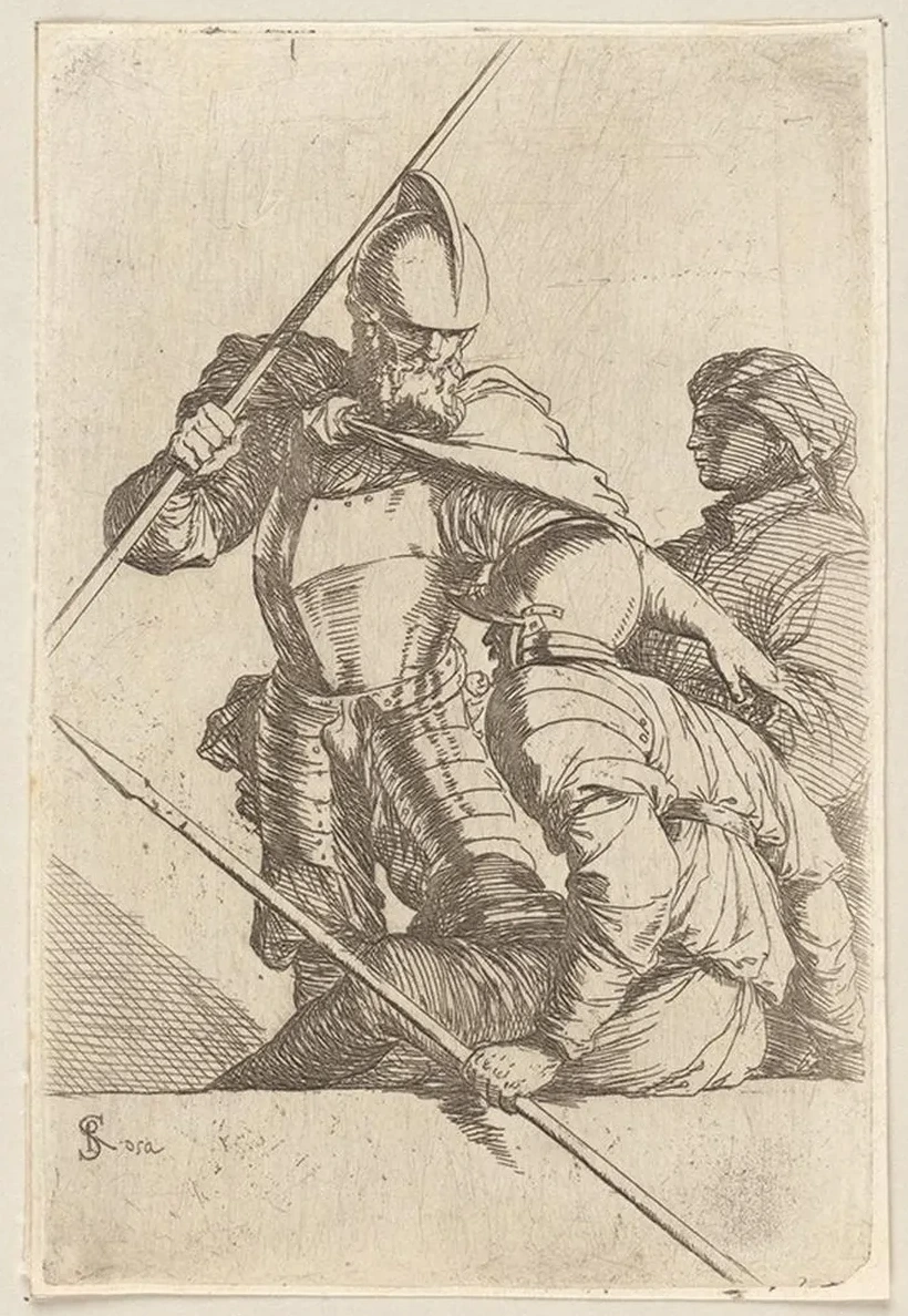 Two Soldiers, One in Helmet and Bearded