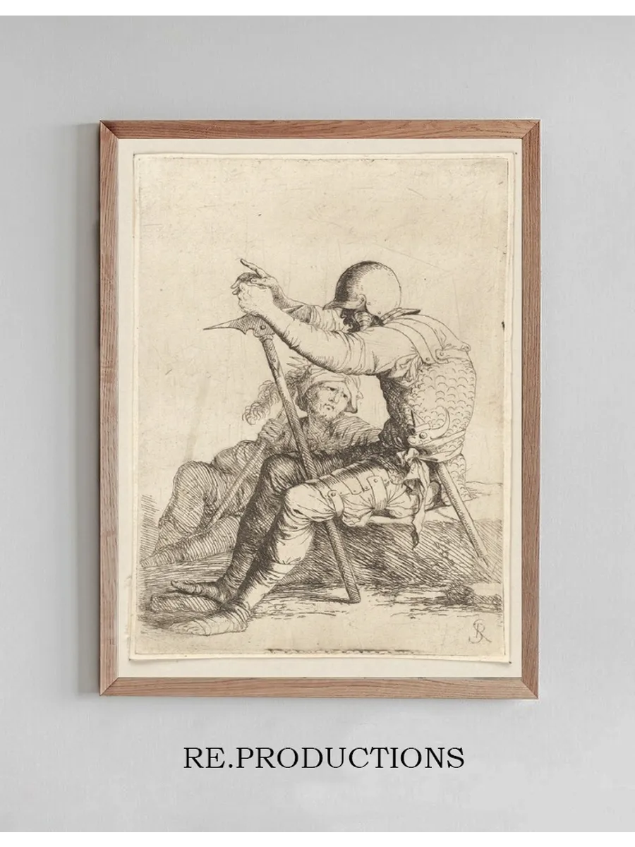 Two Soldiers, Seated, One on a Stone, the Other on the Ground