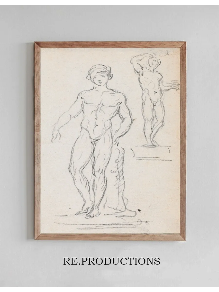 Two Statues of Male Nudes