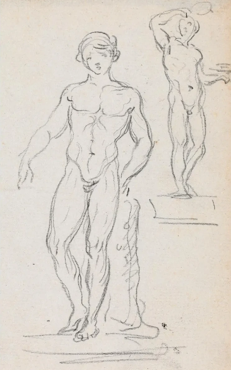 Two Statues of Male Nudes