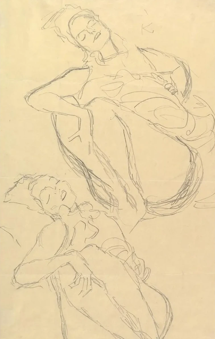 Two Studies for a Crouching Woman