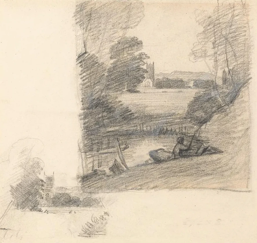 Two Studies of Dedham Church from the East