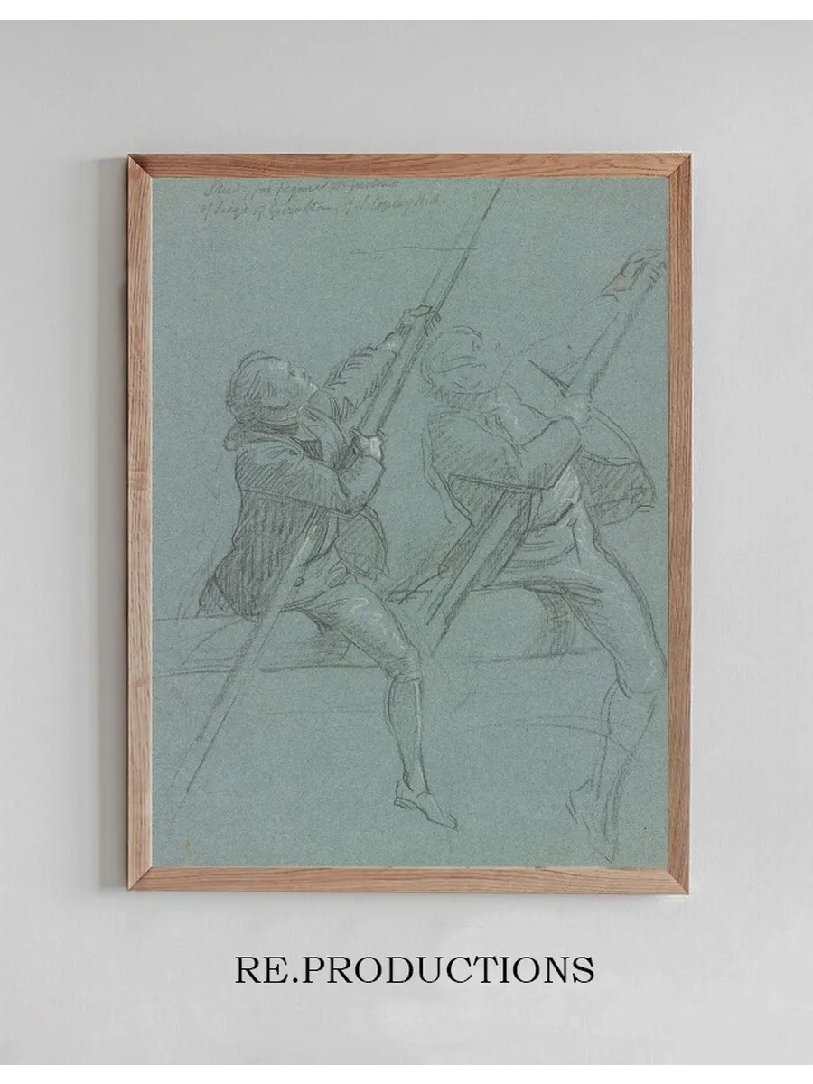 Two Studies of a Man Astride a Cannon