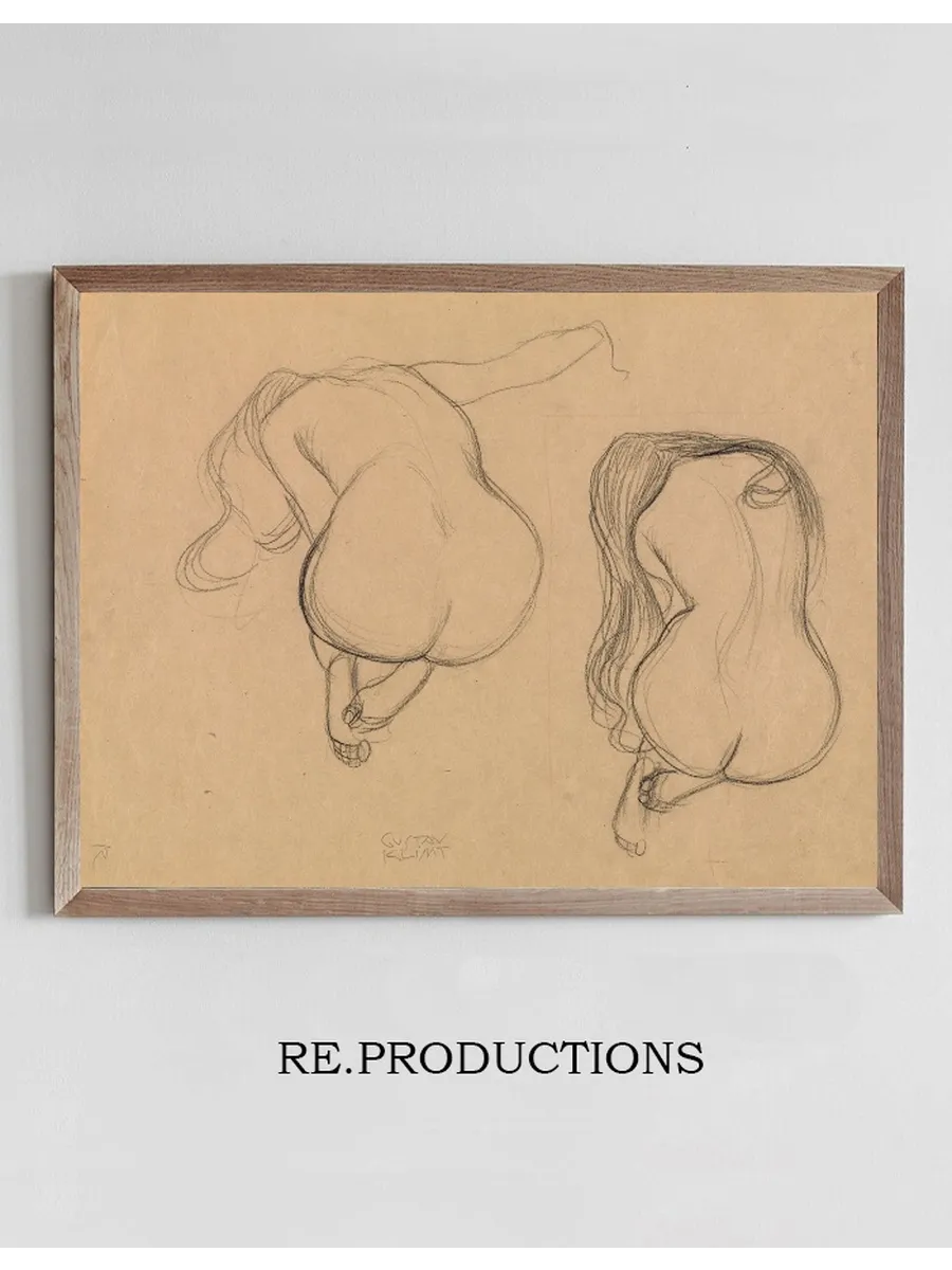 Two Studies of a Seated Nude with Long Hair