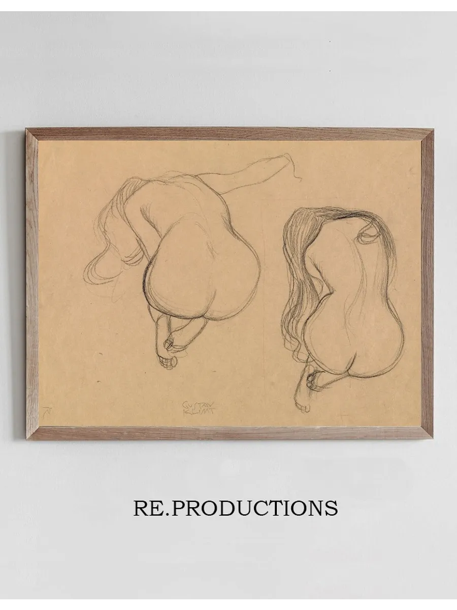 Two Studies of a Seated Nude with Long Hair