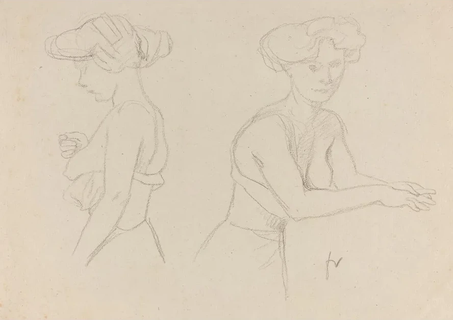 Two Studies of a Woman Dressing