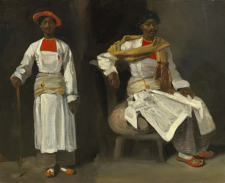 Two Studies of an Indian from Calcutta,seated and Standing