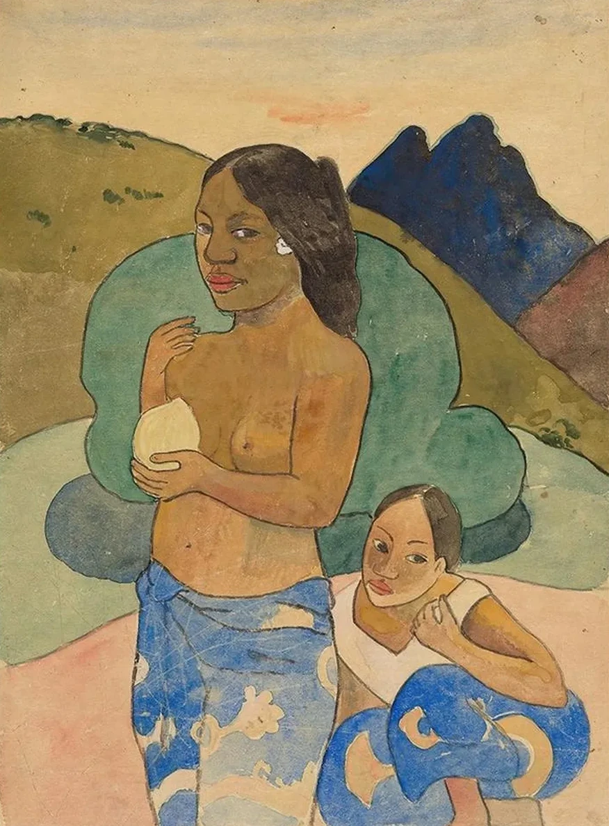 Two Tahitian Women in a Landscape
