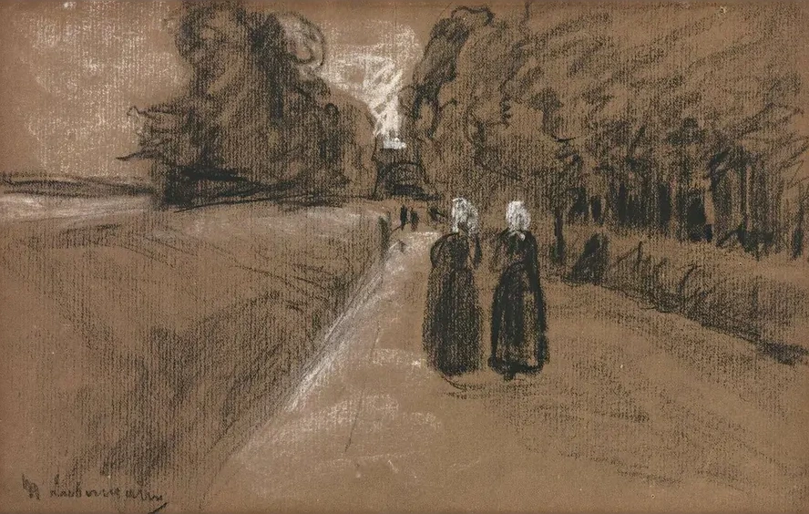 Two Women On An Alley Along The Zuiderzee