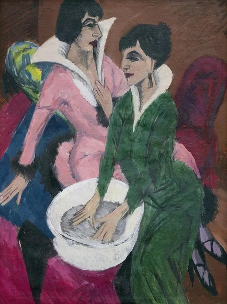 Two Women by a Sink The Sisters