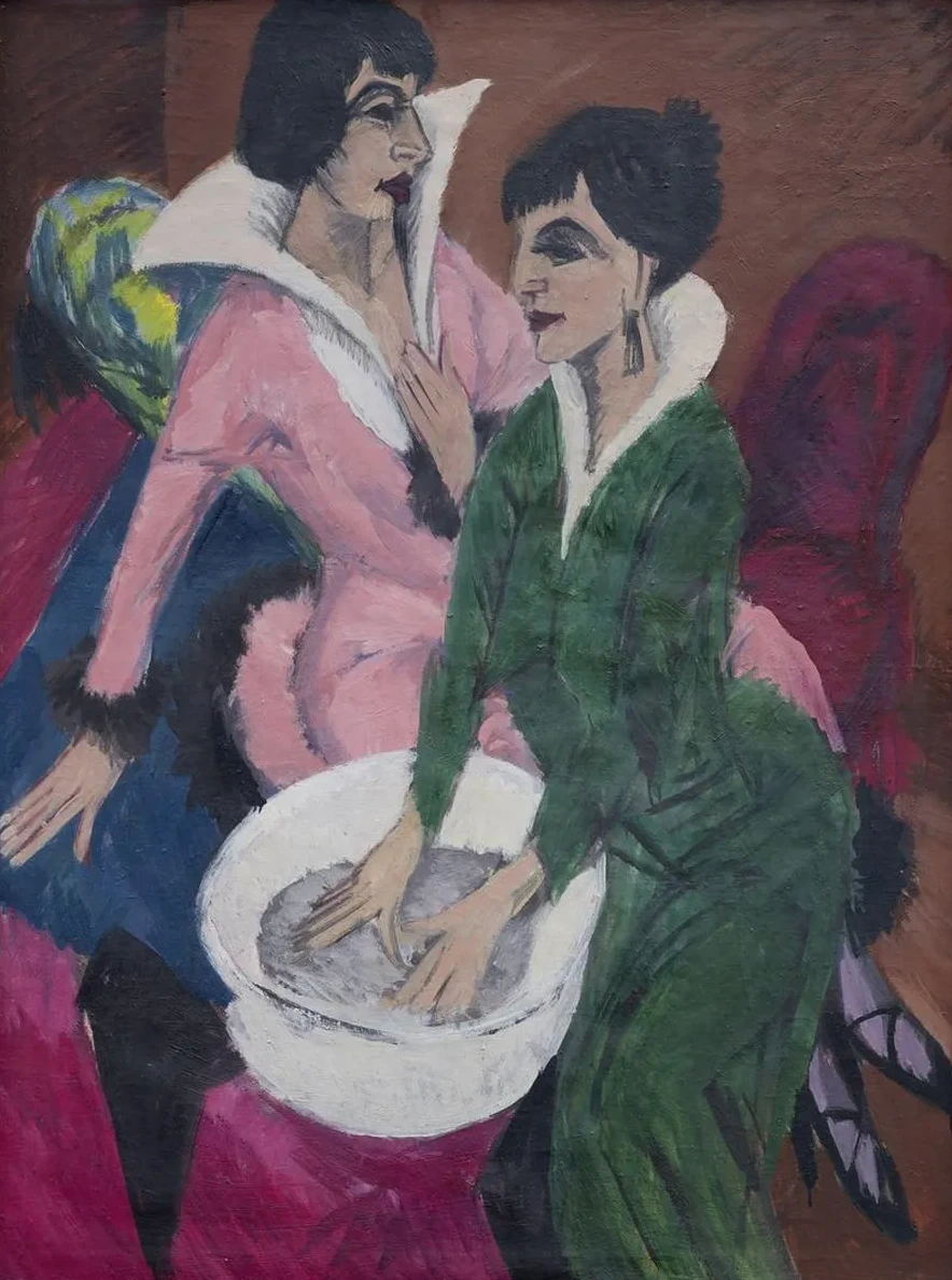 Two Women by a Sink The Sisters