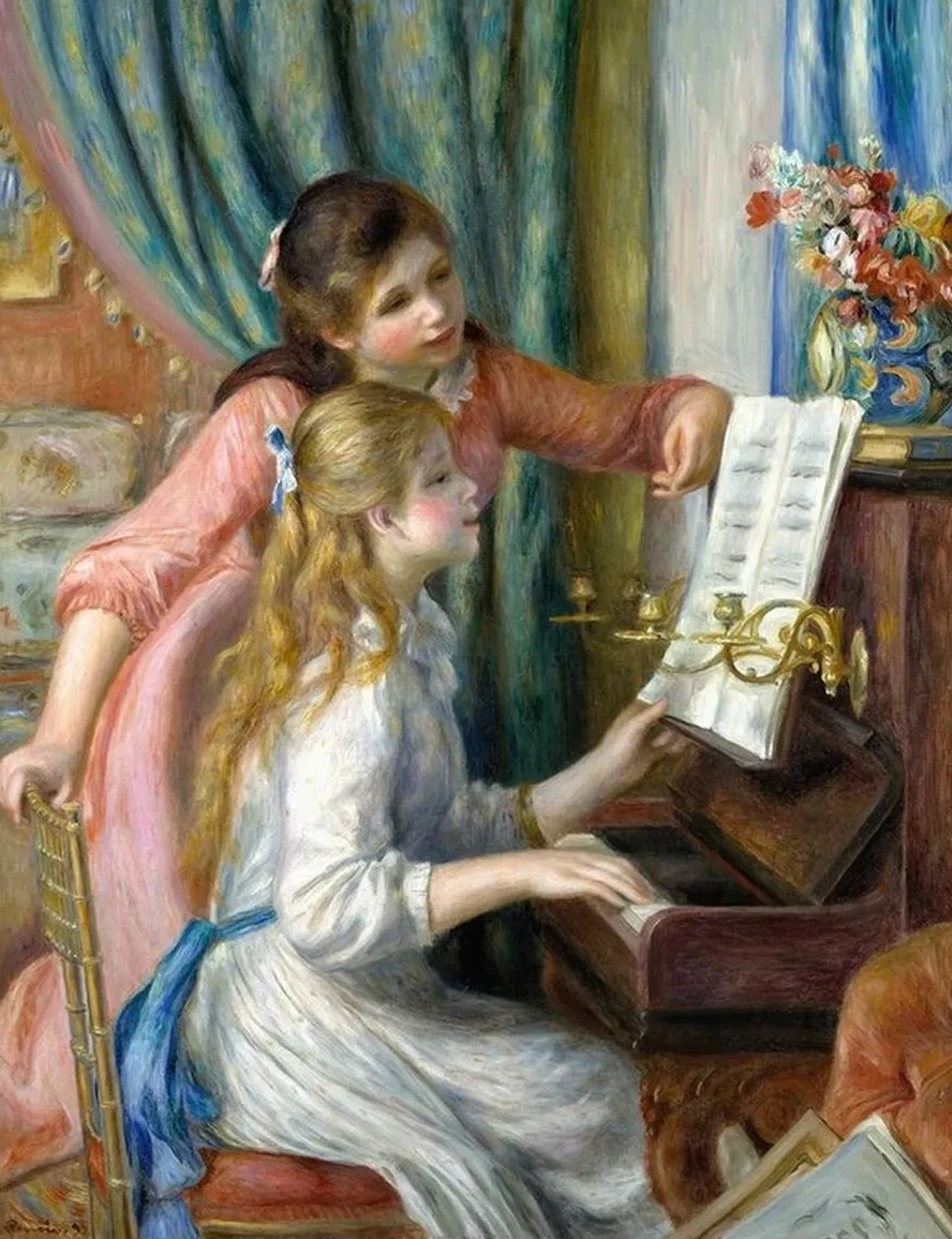 Two Young Girls at the Piano