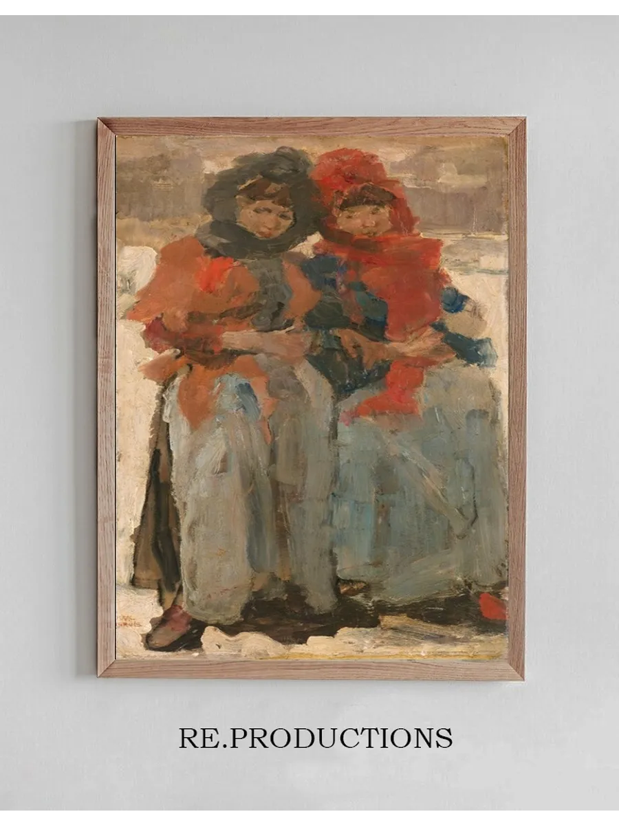 Two Young Women in the Snow