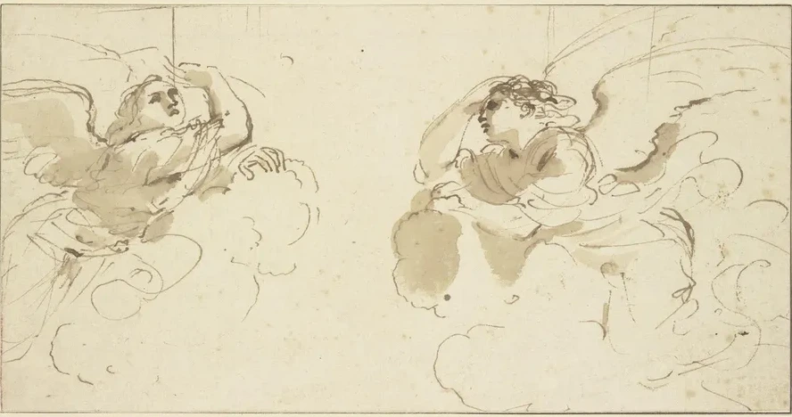 Two Angels in Clouds