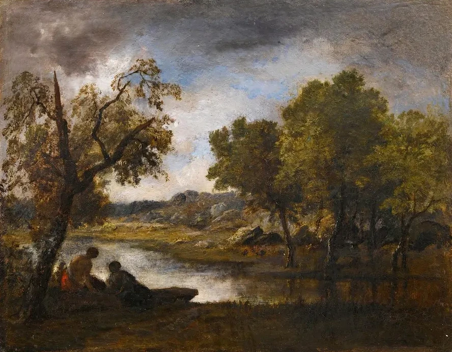 Two Bathers on the Bank of a Lake