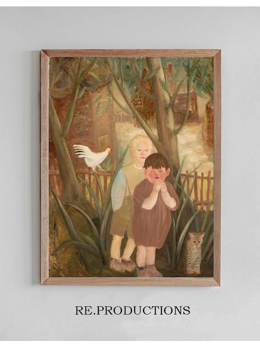 Two Children with a Cat