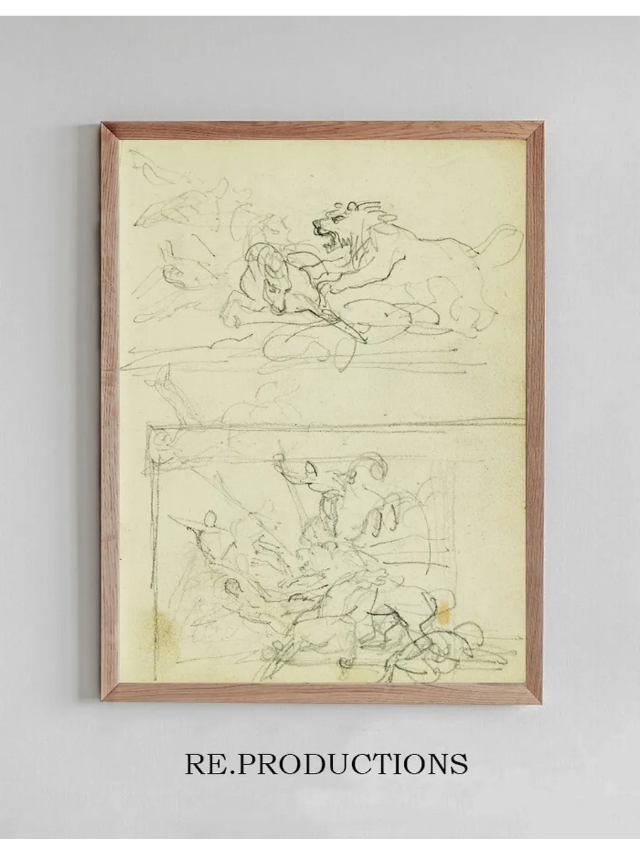 Two Compositional Studies of a Lion Hunt