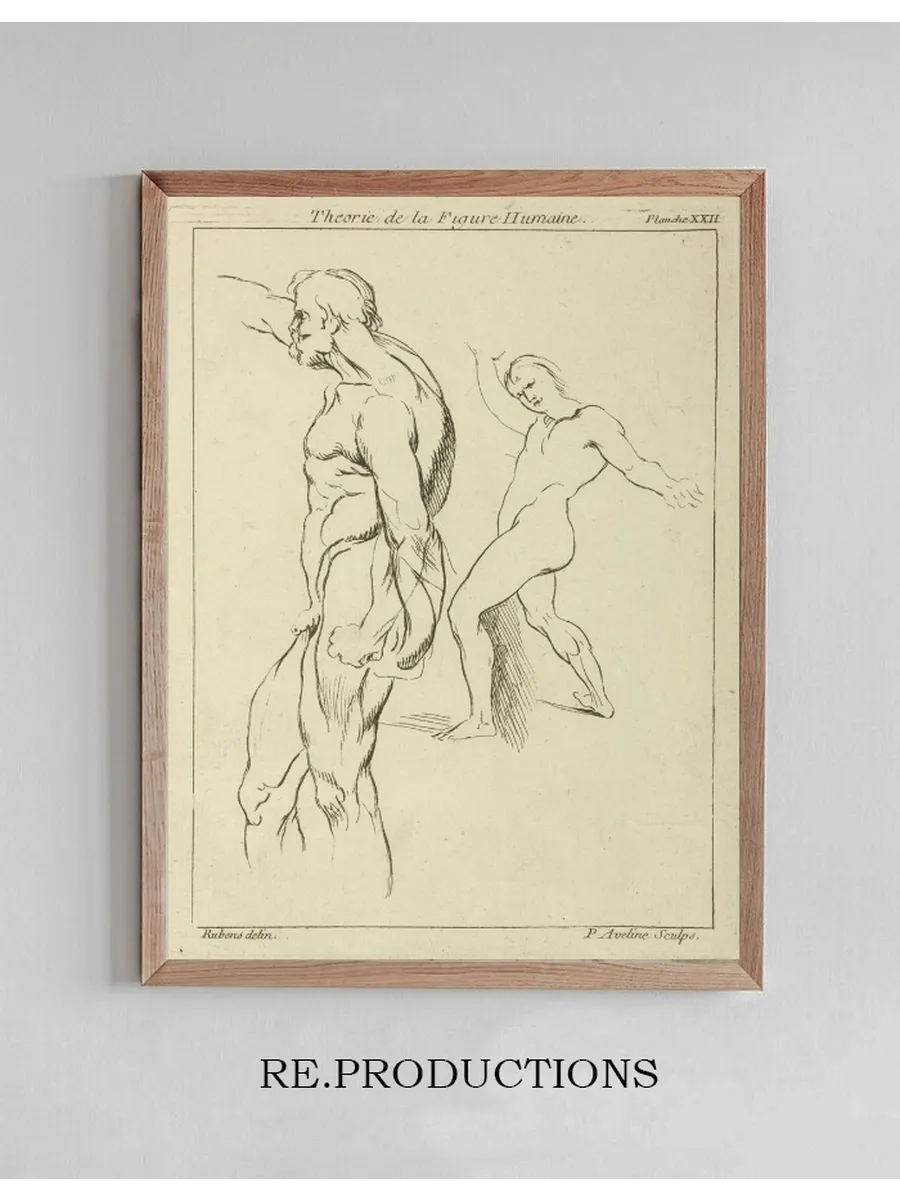 Two Figures Extending Right Arms