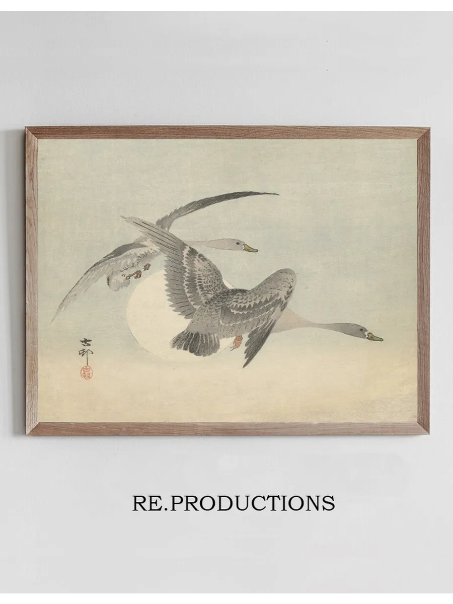 Two Geese in Flight