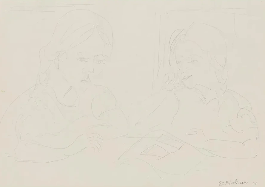 Two Girls at the Table