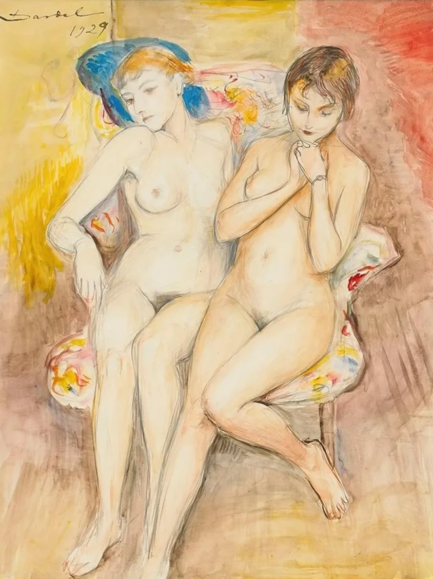 Two Girls in a Chair