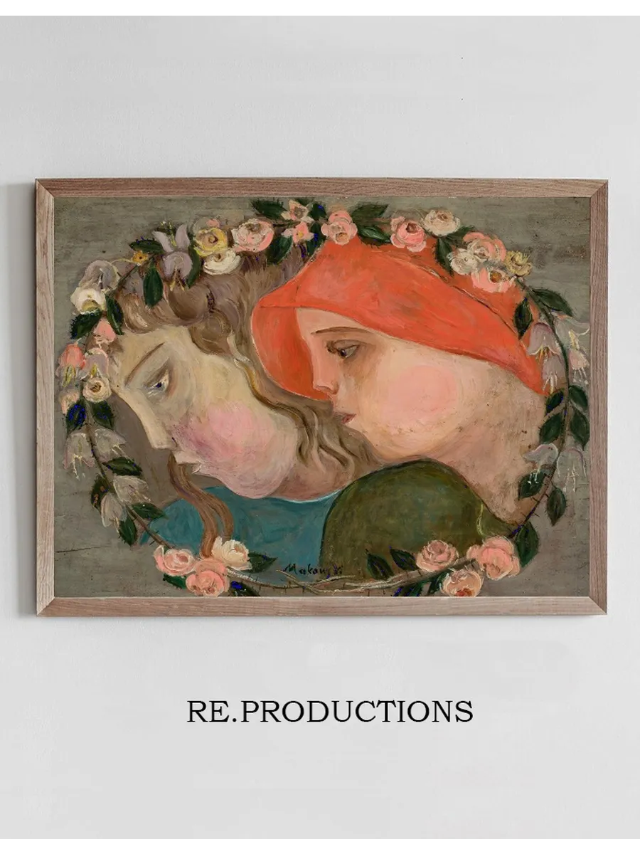 Two Heads of Little Girls in a Garland of Flowers
