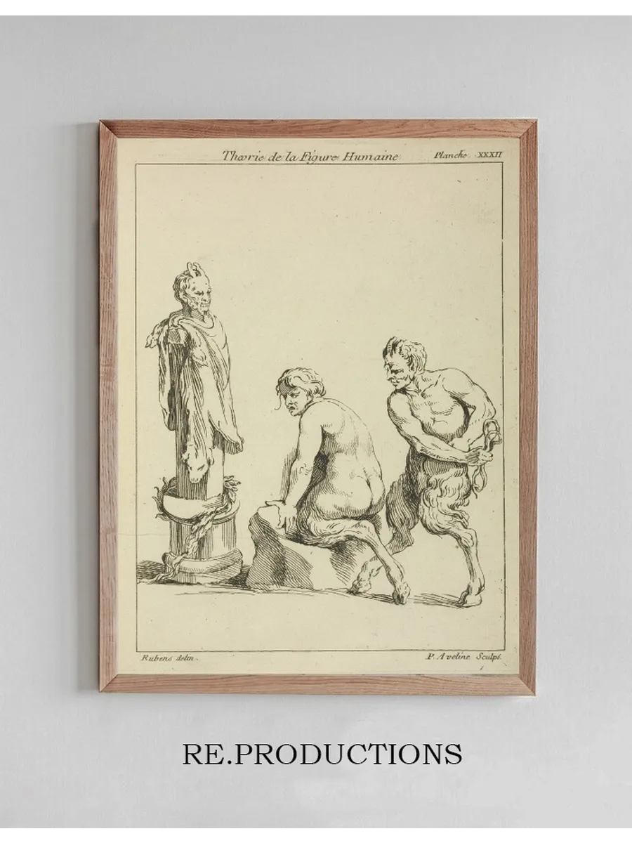 Two Satyrs, and the Head of a Satyr
