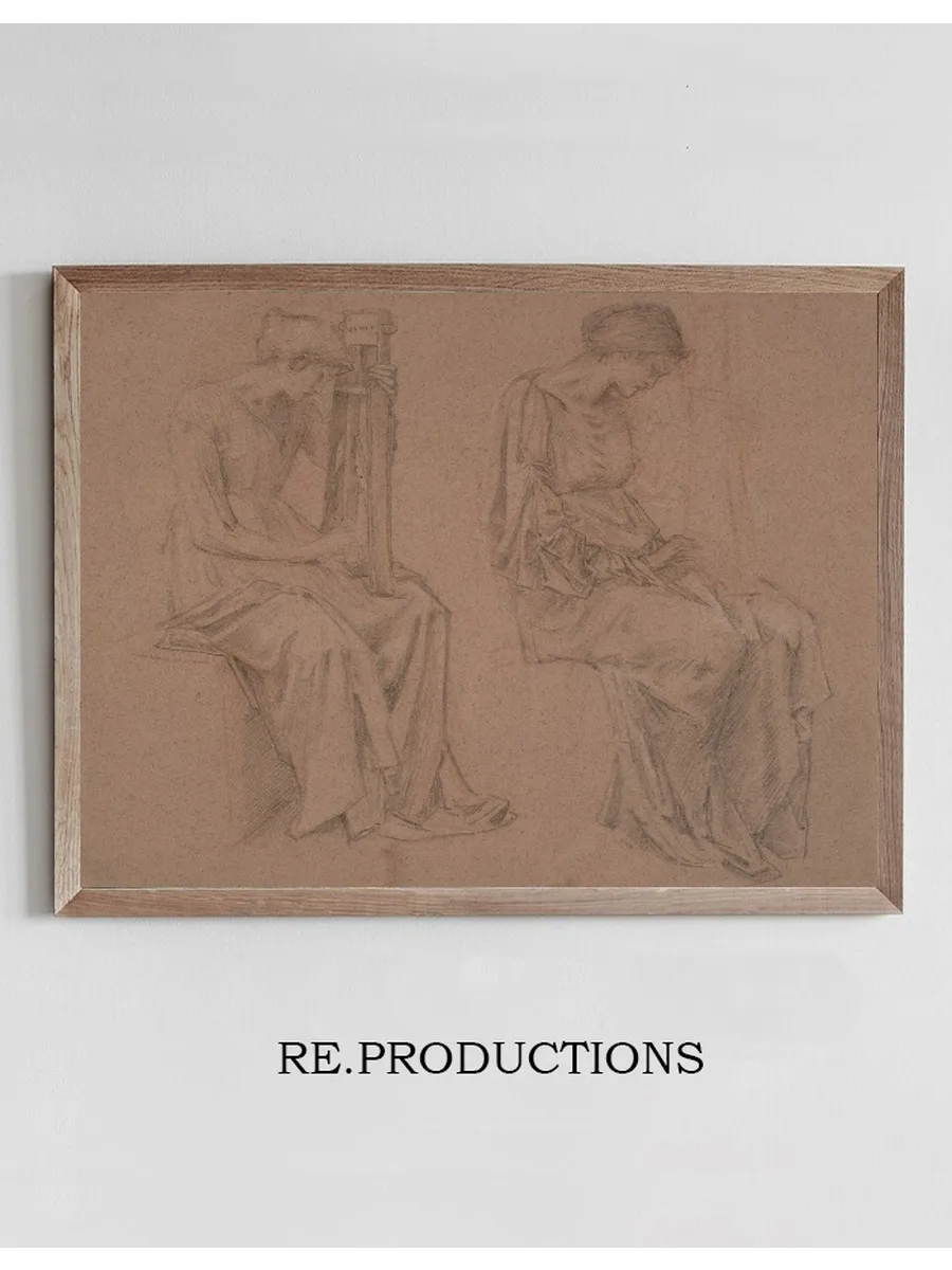 Two Studies of a Seated Girl Playing a Sitar