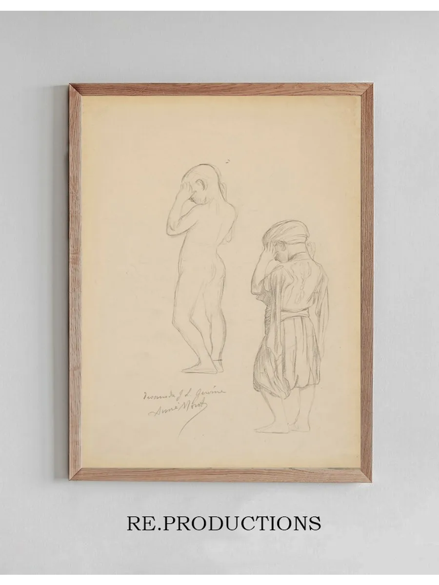 Two Studies of a Standing Boy Holding His Hands Up in Prayer