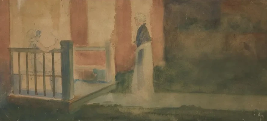Two Women Conversing on a Porch