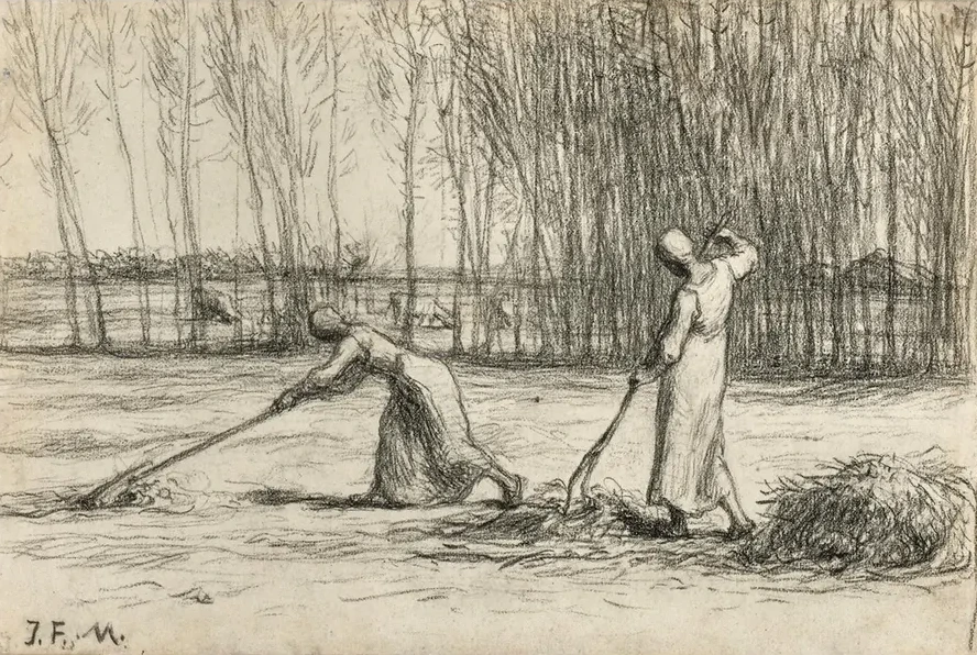 Two Women Working Hay