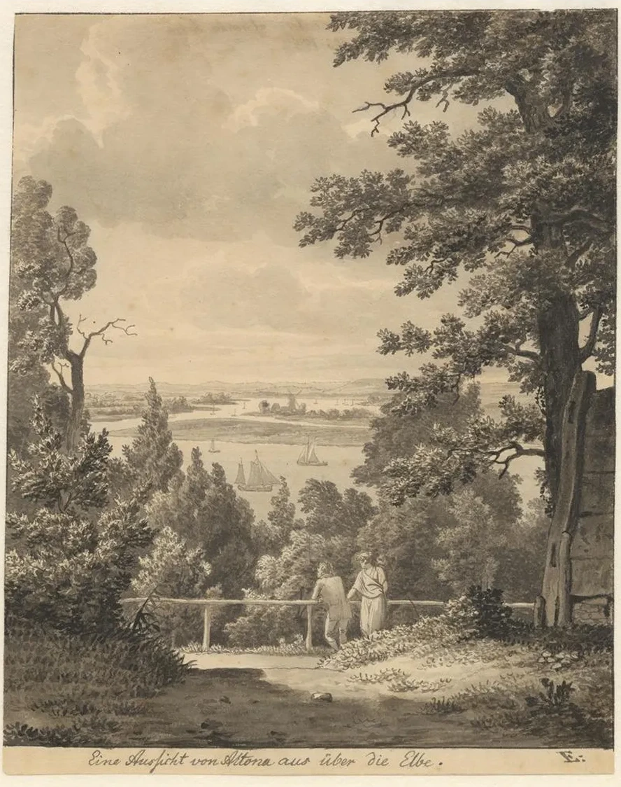 Udsigt Fra Altona Over Elben