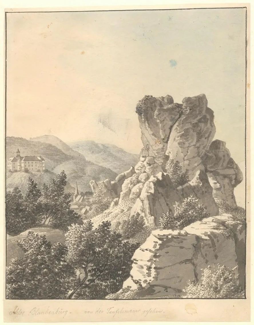 Udsigt Ved Harzen, Fra Teufelsmauer Mod Schloss Blankenburg