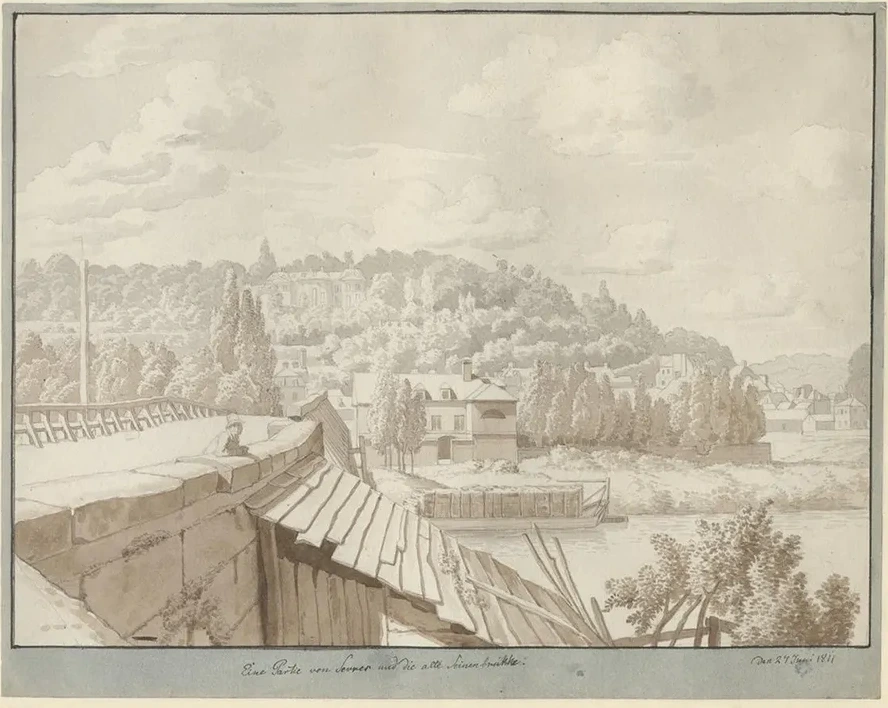 Udsigt Ved Sevres Over Den Gamle Seinebro Mod Parken I Saint Cloud, Paris