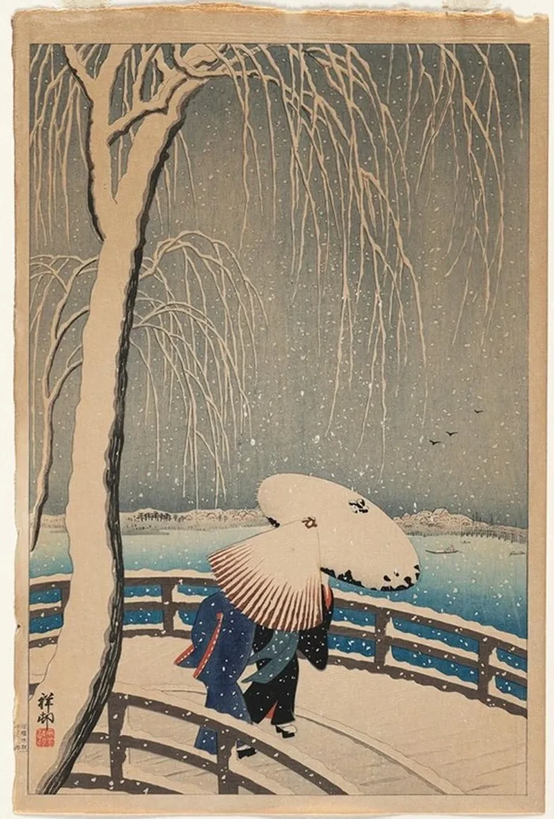 Umbrellas in Snow