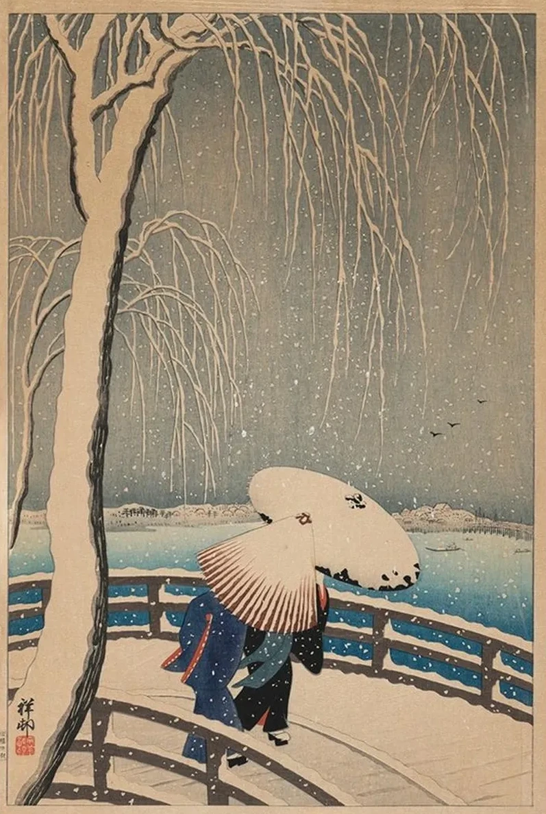Umbrellas in Snow