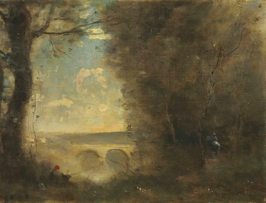 Un P cheur La Ligne, Souvenir Du Pont De Mantes