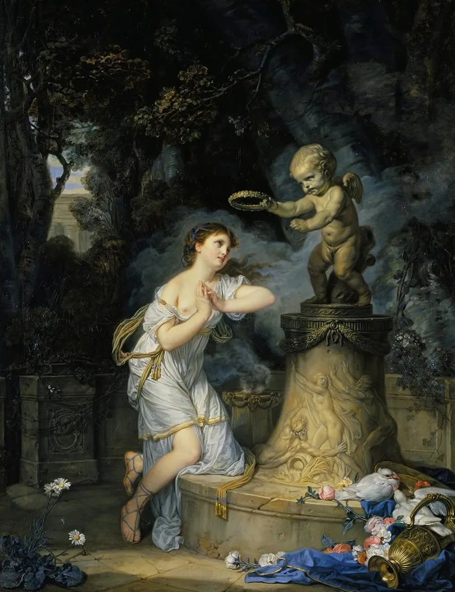 Une Jeune Fille Qui Fait Sa Pri Re Au Pied de L Autel de L Amour (A Young Woman Praying at the Altar of Love)