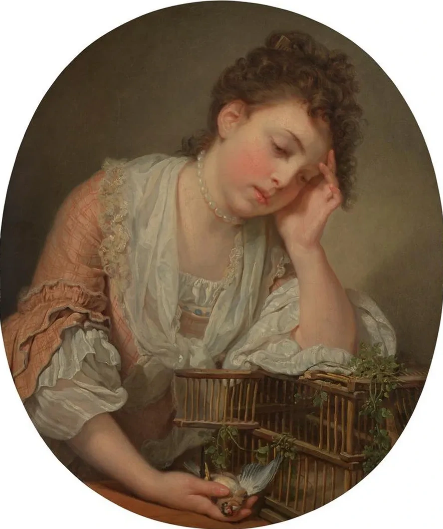 Une Jeune Fille Qui Pleure la Mort de Son Oiseau (A Girl Weeping Over Her Dead Bird)