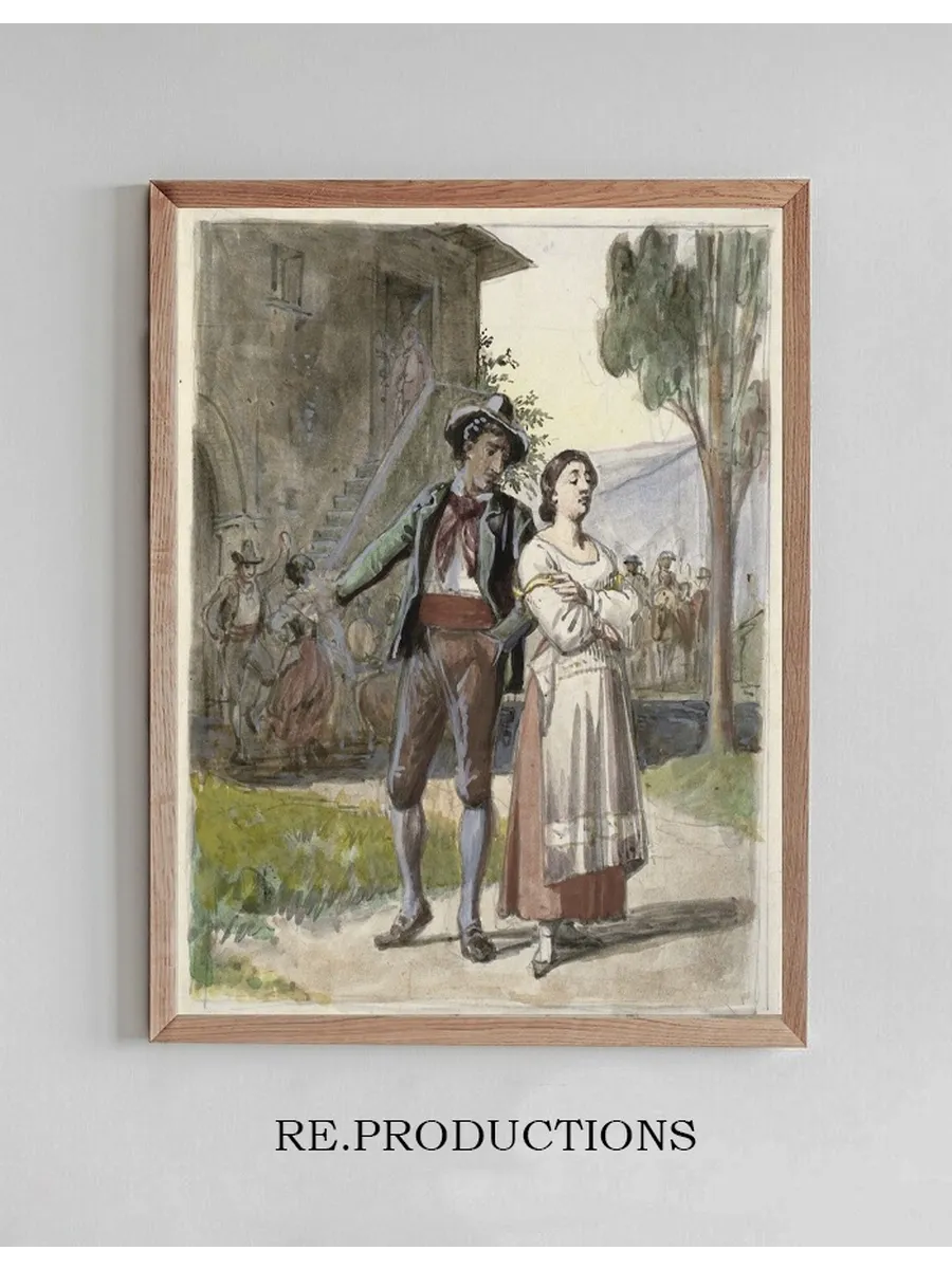 Ungt Par, Der Er Uenige, I Baggrunden Dansende Foran et Hus