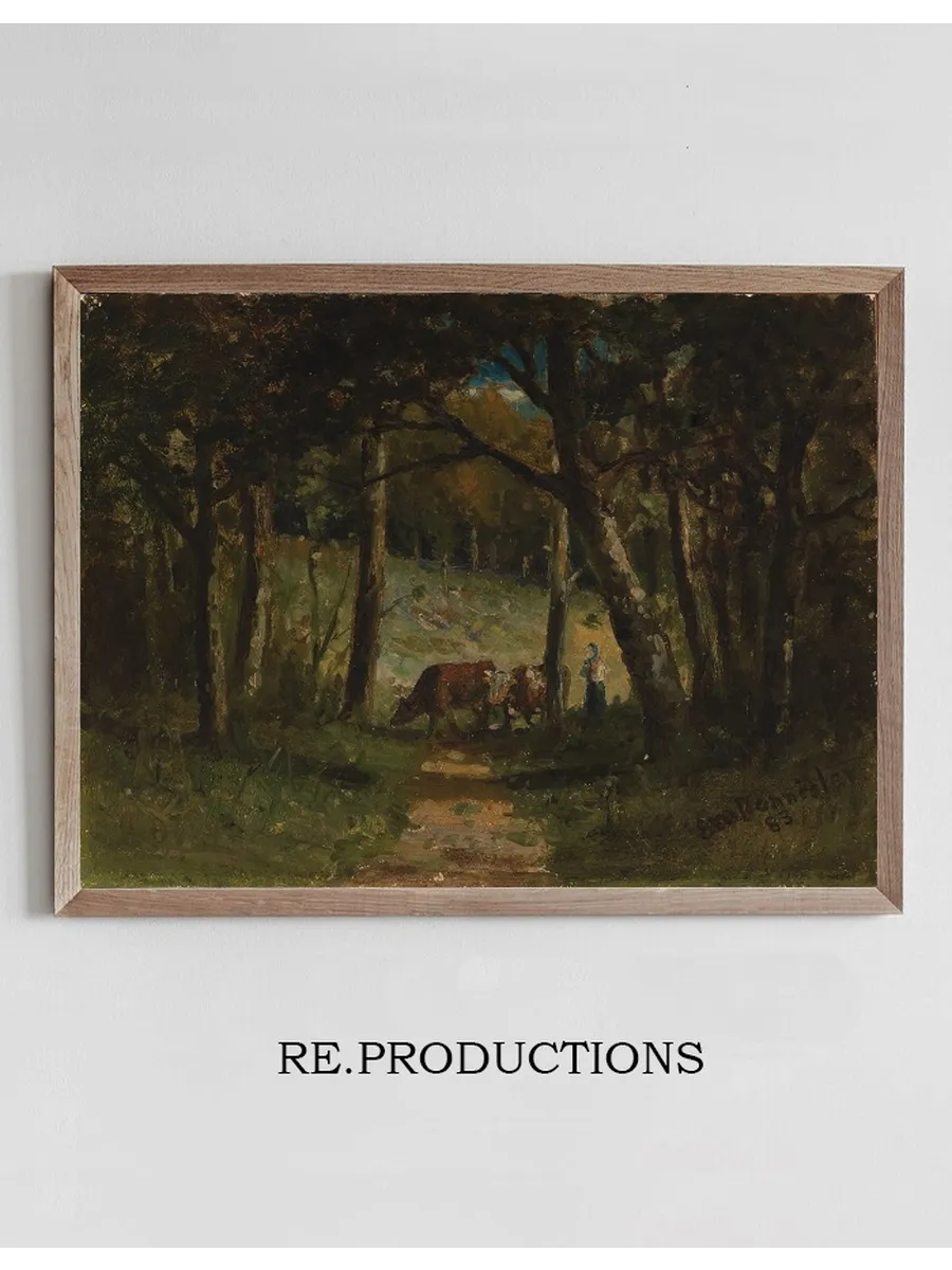 Untitled (cows on Path in Forest)