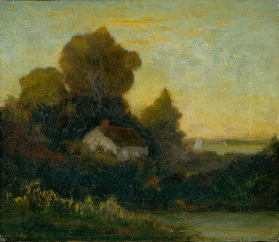 Untitled (house in Woods Near Lake)