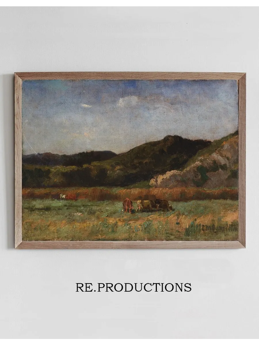 Untitled (landscape with Cows Grazing, Hills)