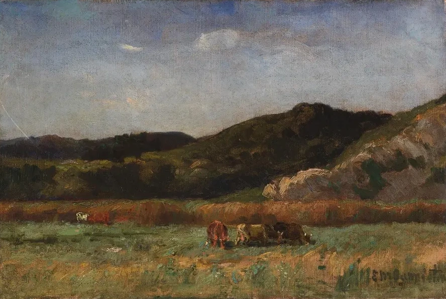 Untitled (landscape with Cows Grazing, Hills)