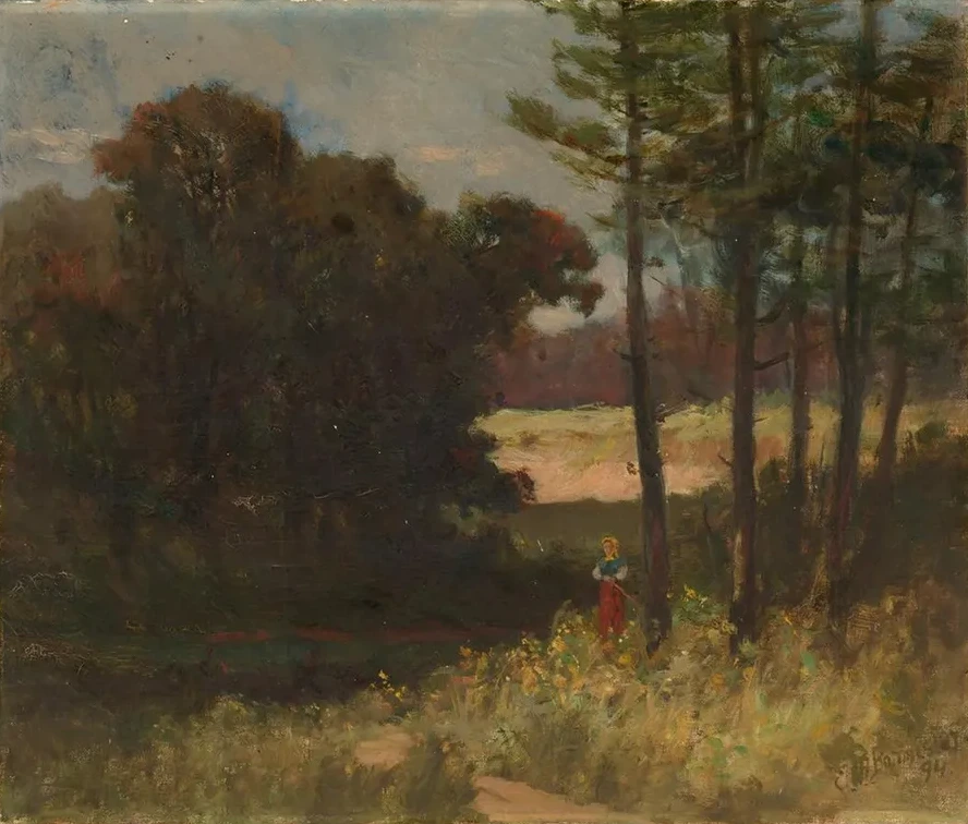 Untitled (landscape with Trees and Woman)
