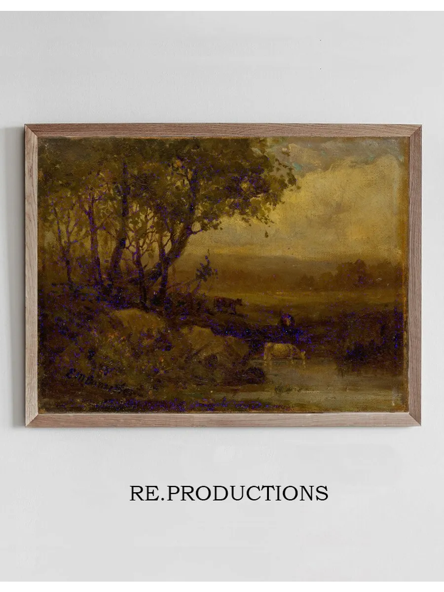 Untitled (landscape, Riverbank, Three Cows)