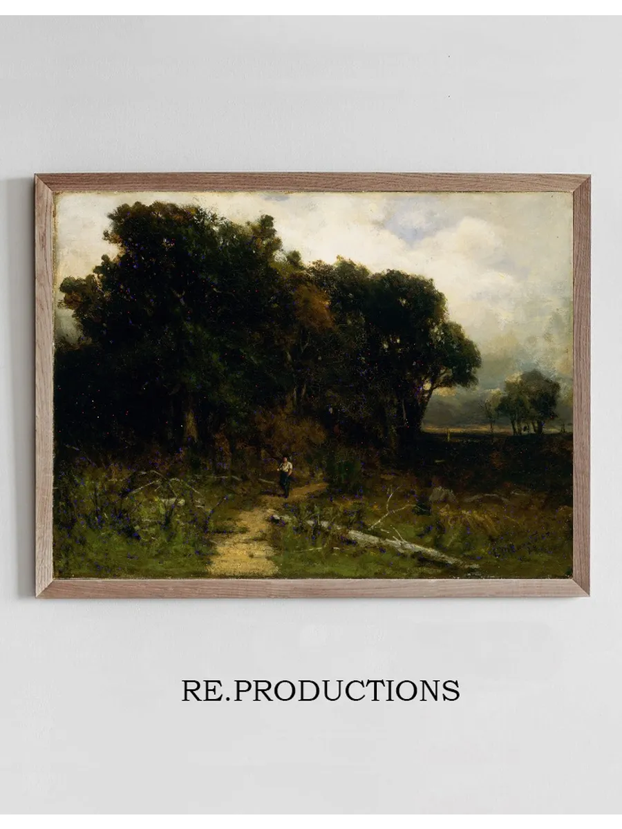 Untitled (landscape, Woodcutter on Path)