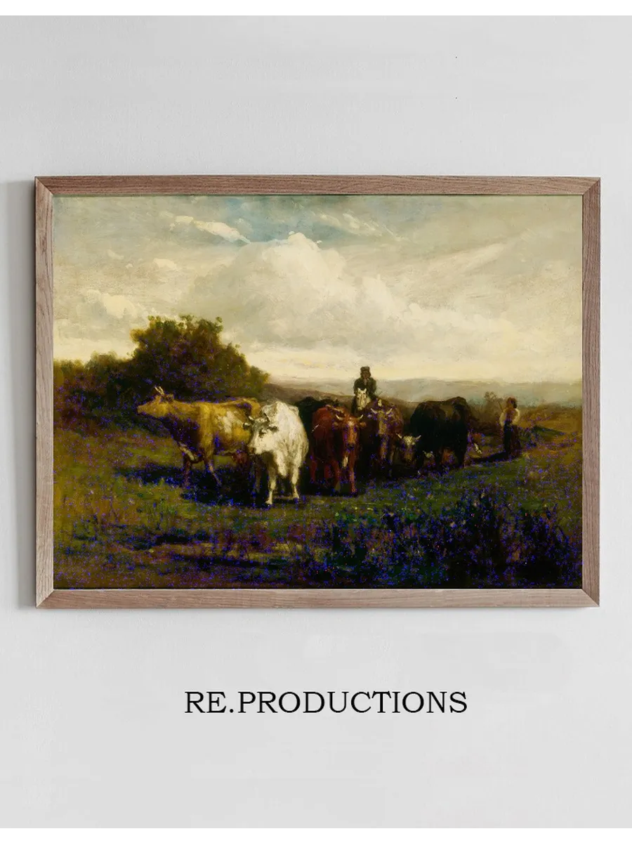 Untitled (man on Horseback, Woman on Foot Driving Cattle)